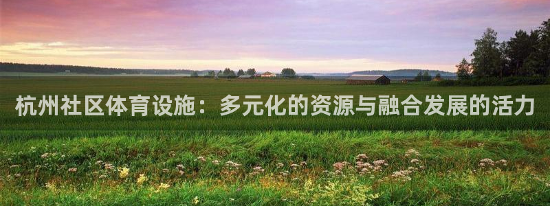 意昂4娱乐平台：杭州社区体育设施：多元化的资源与融合